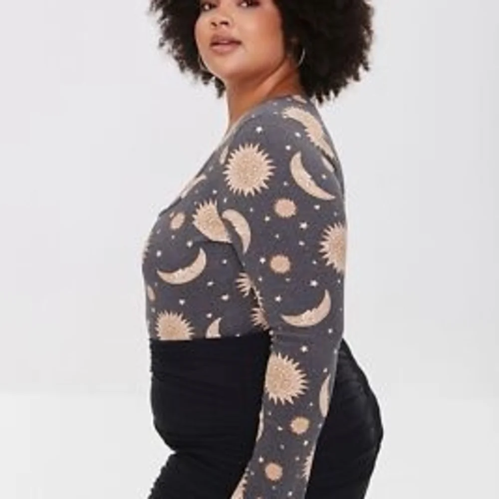 FOREVER 21 Celestial Witchy Whimsigoth Bodysuit - Size 1X - Picture 3 of 9